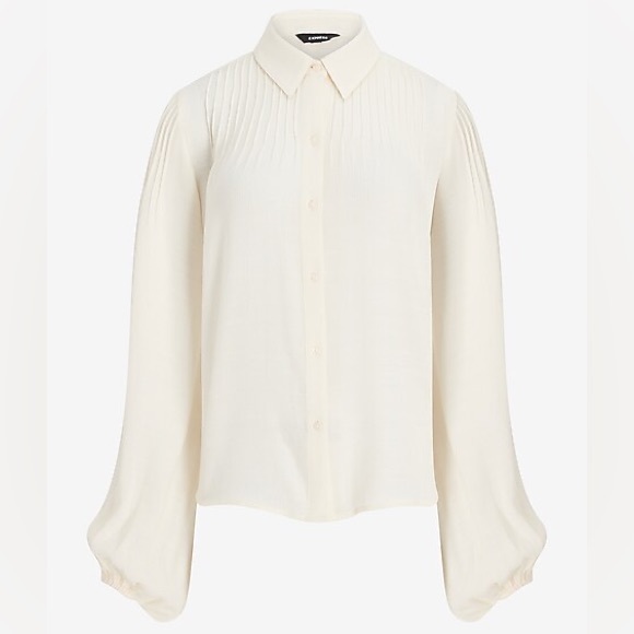 Express Pintuck Balloon Sleeve Shirt - Picture 3 of 4